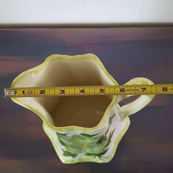 Vintage Hand-Painted Floral Decorative Ceramic Pitcher - Picture 8 of 8